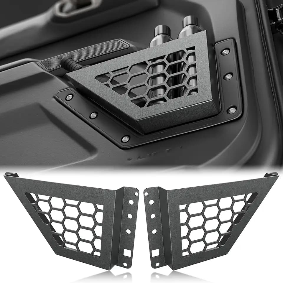 for Bronco Front Door Storage Pockets Box Compatible with 2021 2022 2023 2024 2025 2026 Ford Bronco, Side Door Organizer Interior Storage Expansion Molle Panels Cup Holder Accessories(2 PCS)