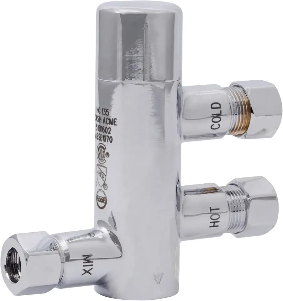 Cash Acme 25686 HG135 Thermostat-Mischventil, 9,5 mm ID Compression x 0,9 cm OD Kompression, Messing Sanitär Zubehör, Metall, 3/8 in