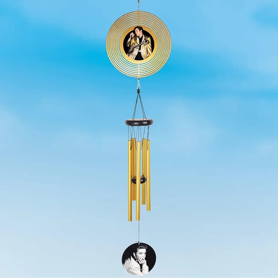 Spoontiques Elvis Wind Spinner Chime - Outdoor Garden Décor - Decorative Chimes for Yard, Garden, Backyard and Patio Decoration