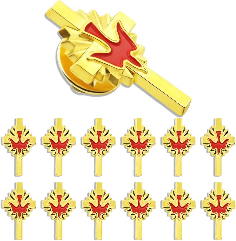 12/24/50/100Pack Gold Cross Lapel Pins Bulk Cross Dove Enamel Pin Set-Holy Spirit/Peace/Memorial/funeralGifts For Clothes Bags Hat