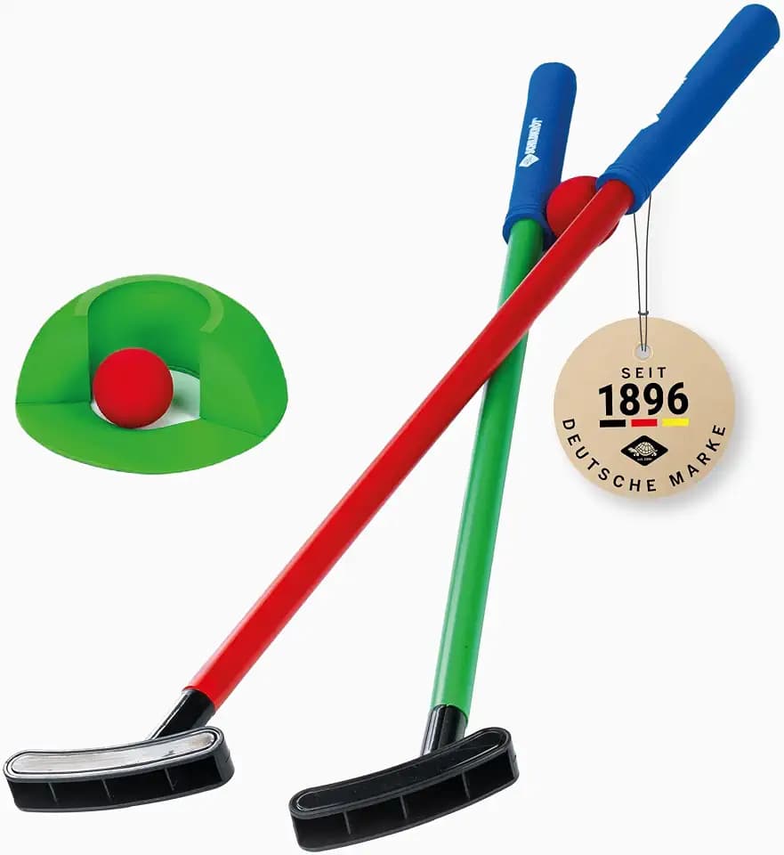 Schildkröt Mini-Golf Set, Golf-Set für Kinder, Indoor- und Outdoor Minigolf, komplettes Golfset mit 2 Schlägern, 1 freistehendem Ziel und 2 Bällen, für 2 Spieler, 970307