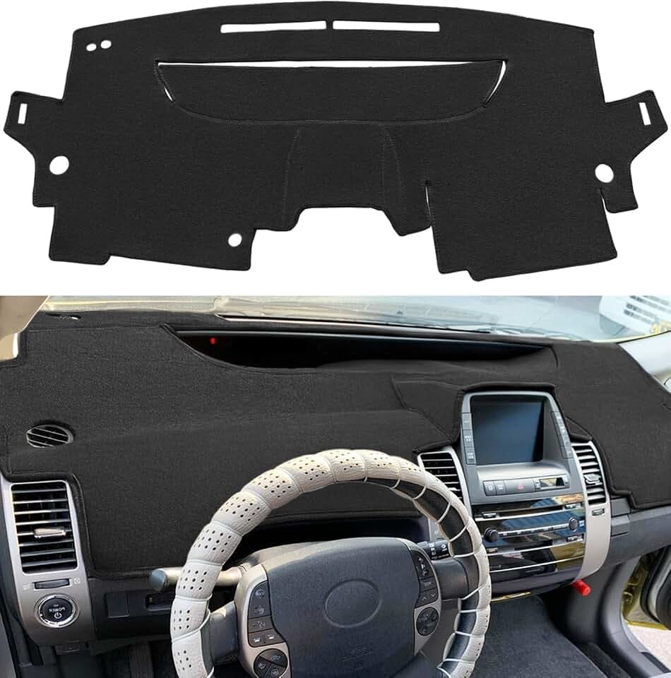 Dash Cover Mat Custom Fit for Toyota Prius (Black) K218