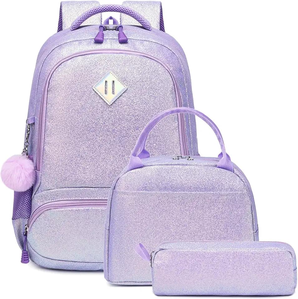 Meisohua Girls Backpack with Lunch Box 3 in 1 Set Kids Backpack for Girls Preschool Kindergarten Elementary School Backpack