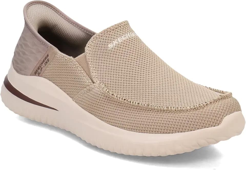 Skechers Herren Delson 3.0 MooneyRunde Zehenpartie, Bungee-Schnür-Slipper