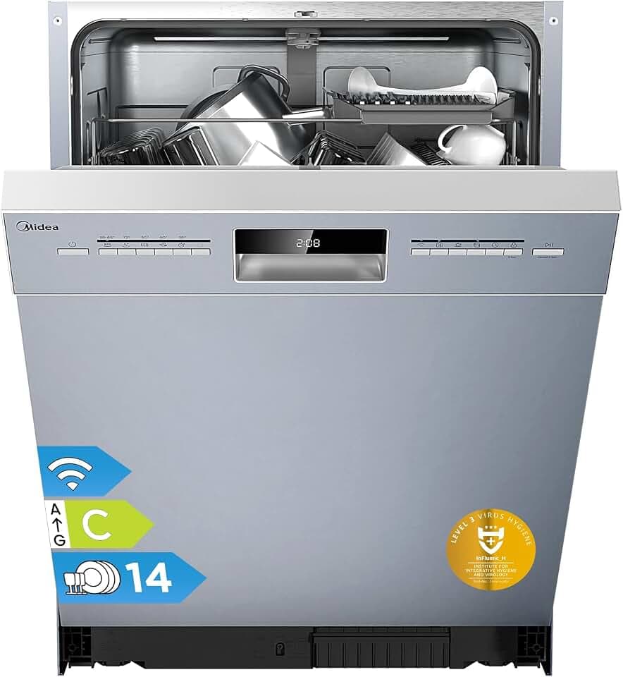 Midea Geschirrspüler Unterbau 60cm Spülmaschine Einbau 14 Maßgedecke EEK C