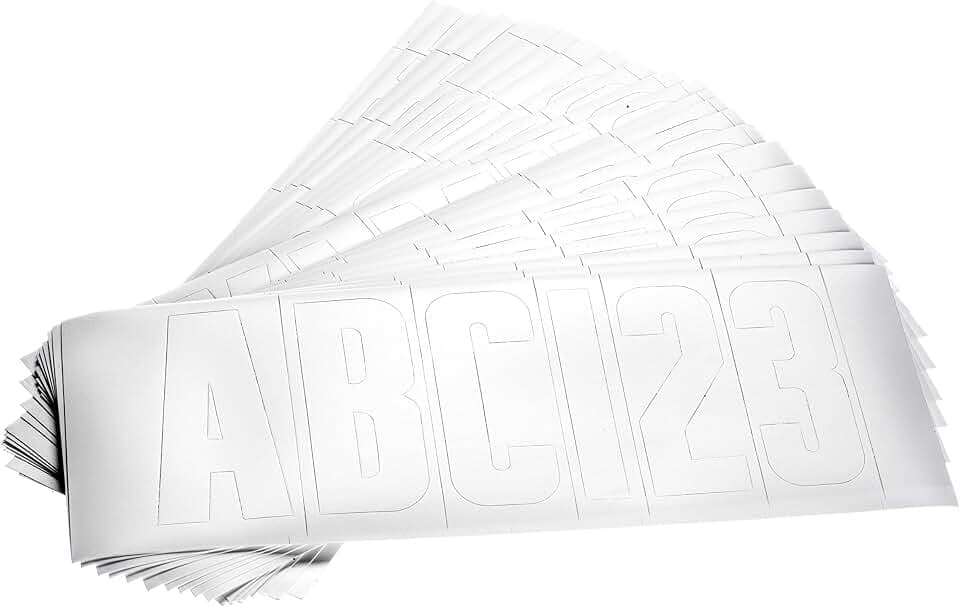 attwood 14142-7 Waterproof 148-Piece Vinyl Boating Letter and Number Kit, Black Finish