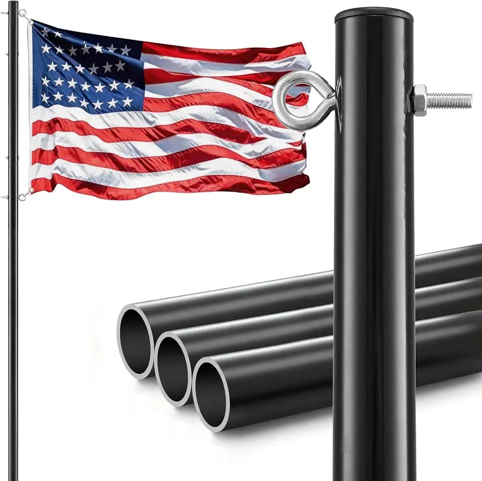 In Ground Flag Pole for Outside House, 11FT Heavy Duty Metal Flag Pole Kit with Auger Base, 3X5 Polyester American Flag & 1.49 inch Large Diameter, for Yard Residential Commercial