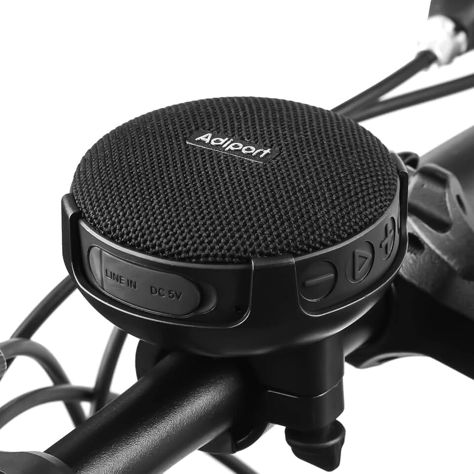 Bluetooth Fahrradlautsprecher, BT 5.0 Lautsprecher Fahrrad, Verbesserter Bass und lauter Sound, 10 Stunden Spielzeit, IPX7 Wasserdicht und Stoßfest für Outdoor Fahrten