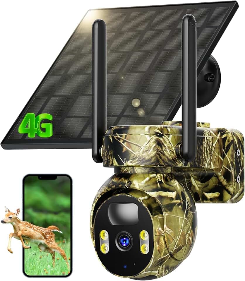 LIWAN Cellular Trail Camera, No WiFi Needed, Solar Powered