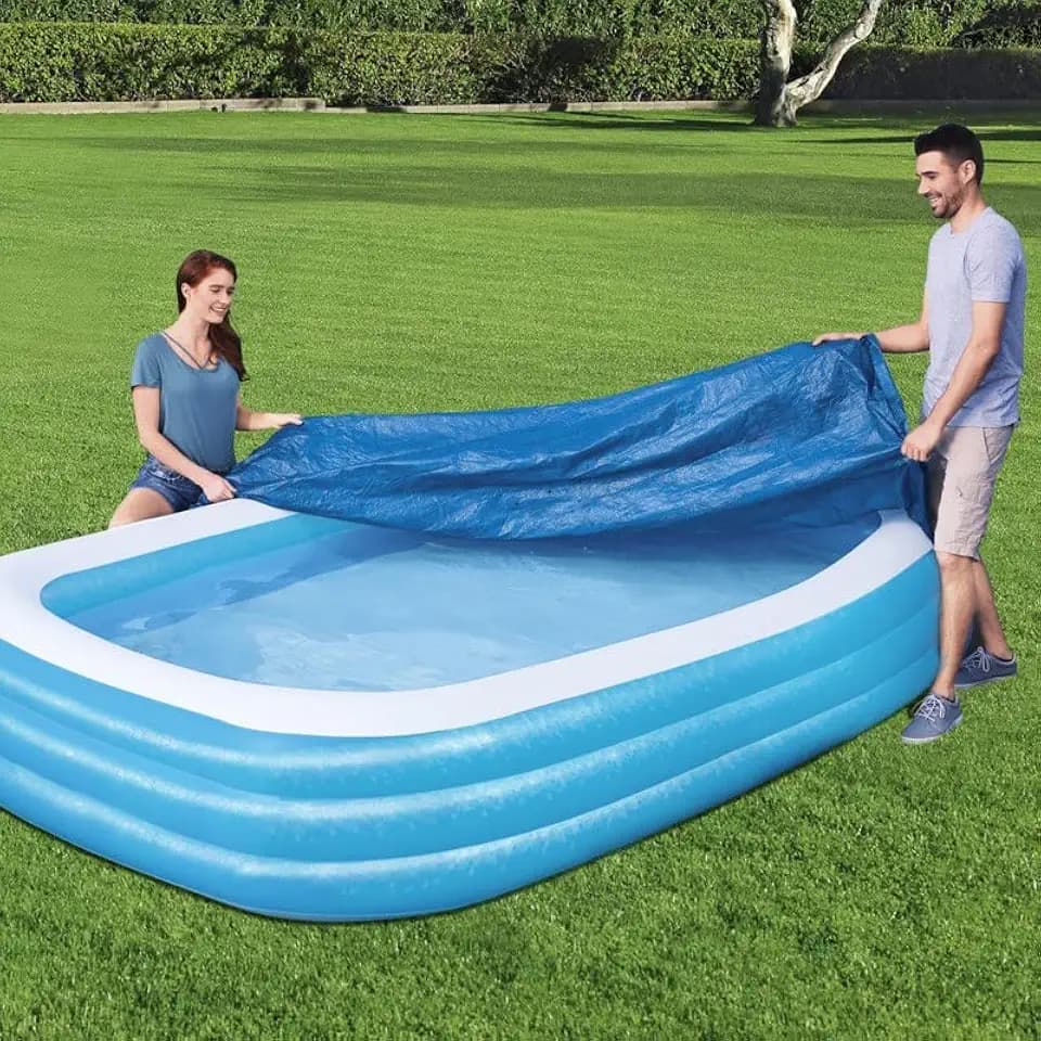 Rectangular Pool Cover for Above Ground Pools，Fits 10 ft x 6 ft Inflatable Rectangle Swimming Pool Cover, Square for Garden Outdoor Family 120 x 72 inches (305 cm x183 cm) Pools Cover