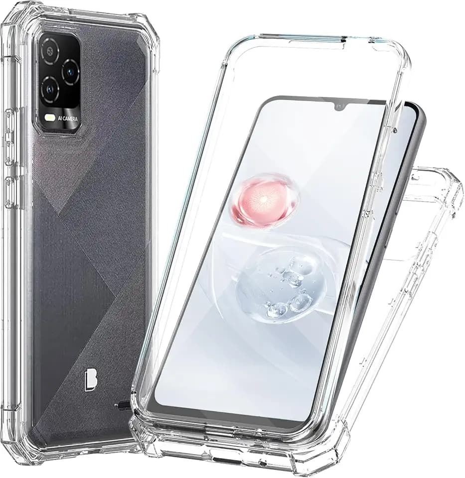 TJS for BLU View 5 Pro B170D Phone Case, Built-in Screen Protector (Clear)