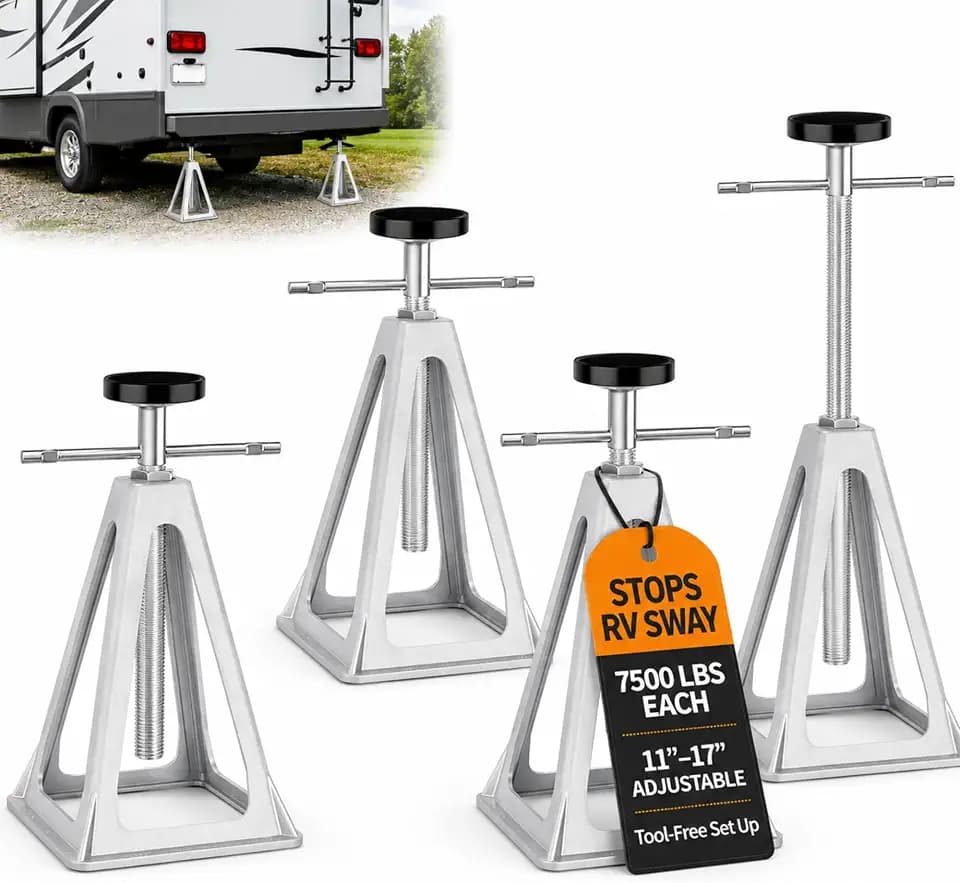 RV Stabilizer Jacks 4 Pack, 7500 lbs Each, Aluminum Stack Jacks 11-17 in