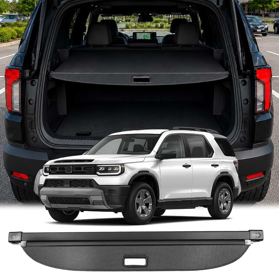 Cargo Cover for Honda Passport 2026 Accessories,(Carbon Fiber Look) Retractable Trunk Cover Fits for 2026 Honda Passport Accessories Rear Trunk Security Protector