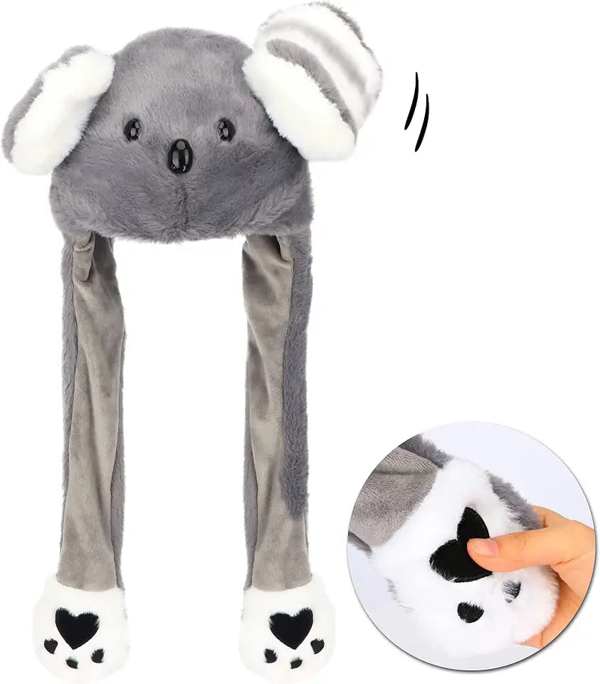 Bubblepompom Animal Hat with Moving Ears Funny Pop up Crazy Silly Hat, 22''