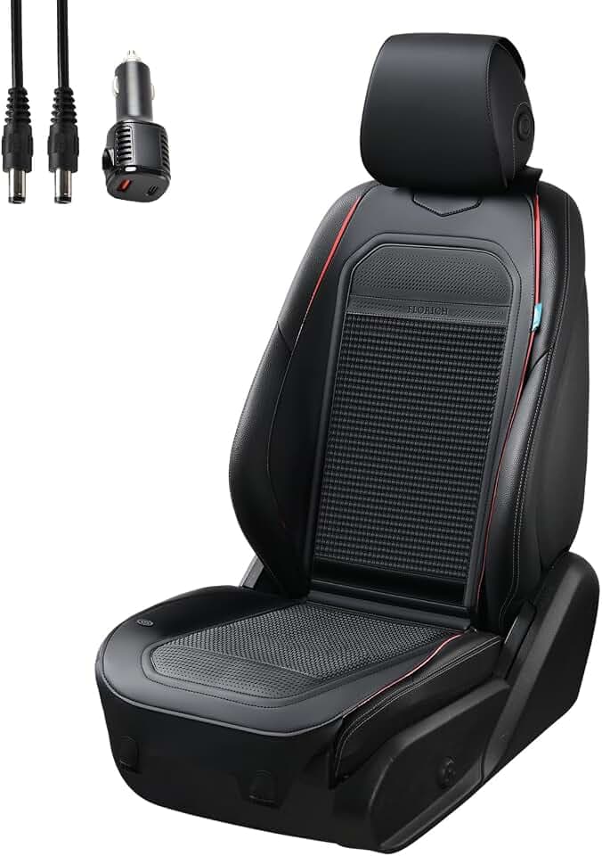 FLORICH Winter Driver Seat Cushion for Full Back and Seat Leather Driver and Passenger Car Seat Cushion Comfortable Seat Cover Universal Fit for Car SUV Truck Van