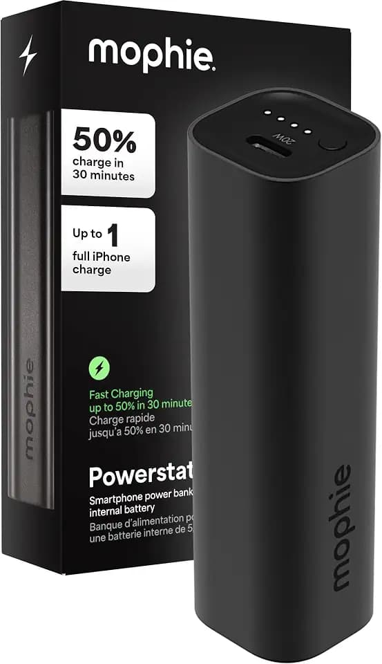 Mophie Powerstation Fast 5,000mAh Power Bank |Portable | 20W, Single-Device