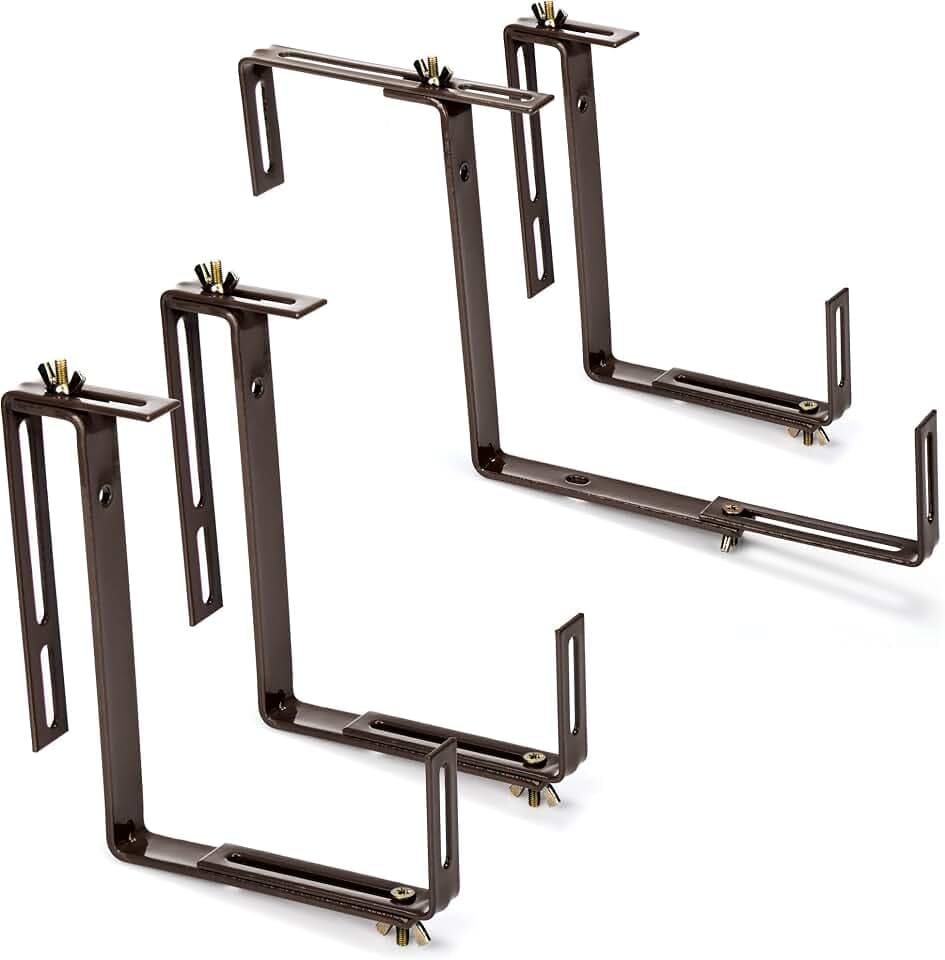 com-four® 4X Blumenkastenhalter für Balkon-Brüstungen und Geländer