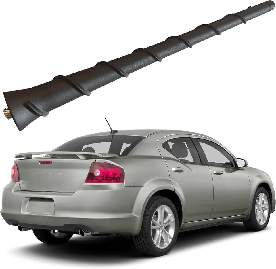 8 Inch Rubber Antenna for Dodge Avenger (2011-2014), Dodge Avenger Antenna - Car Wash Proof, Internal Copper Coil Antenna Mast Replacement
