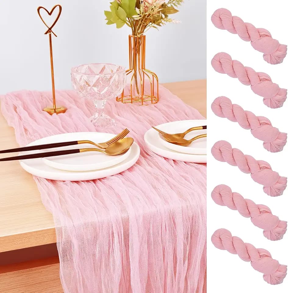 Pink Cheesecloth Table Runner Fall Wedding Birthday Party Home Decor 6 Pack