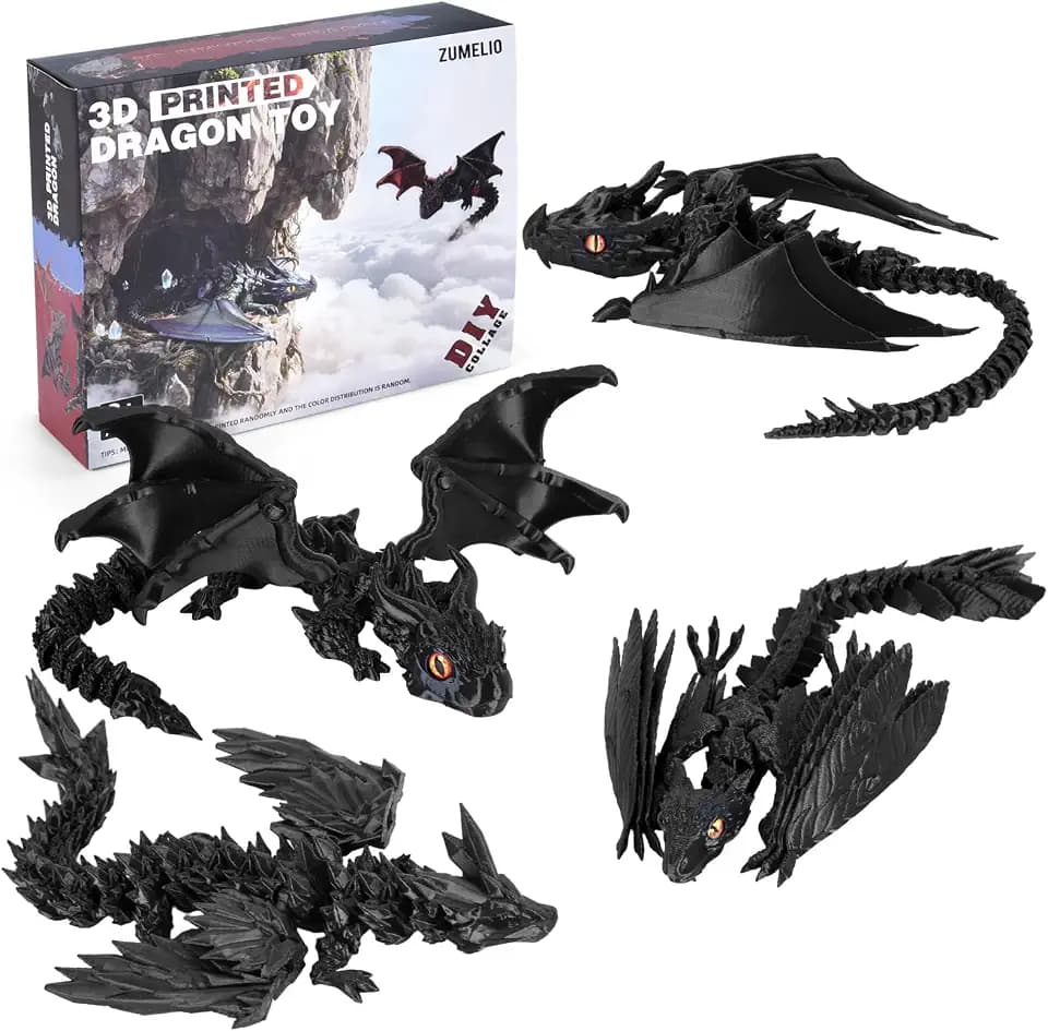 4PCS 12 Inch 3D Printed Dragons