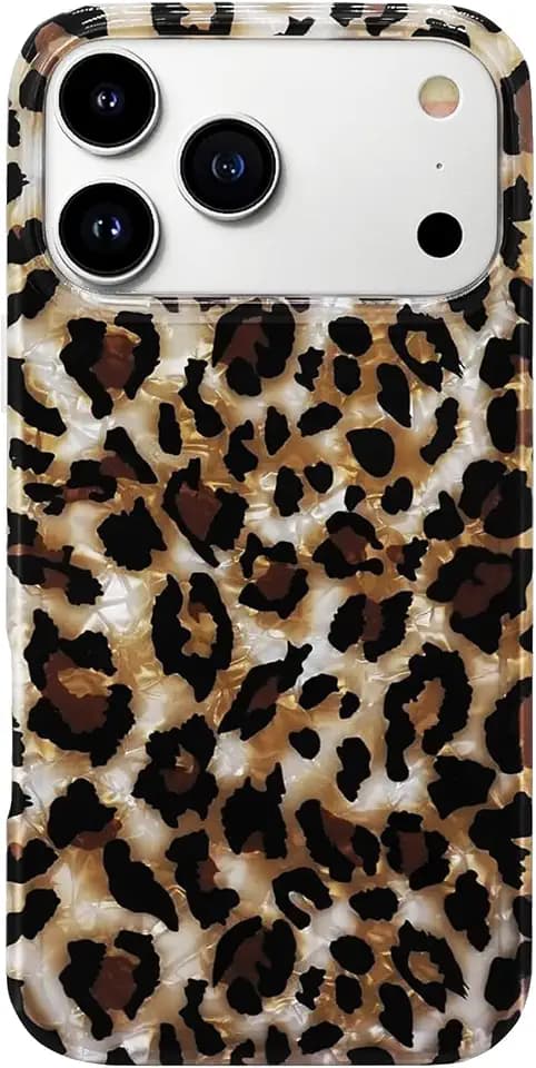 J.west Compatible with iPhone 18 Pro Case/iPhone 17 Pro,Luxury Sparkle Translucent Clear Vintage Leopard Print Soft Silicone Cover for Girls Women Protective Phone Case 6.3 inch Cheetah
