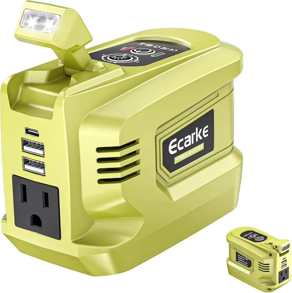 Ecarke 220W Portable Power Inverter Compatible with Ryobi 18V Battery