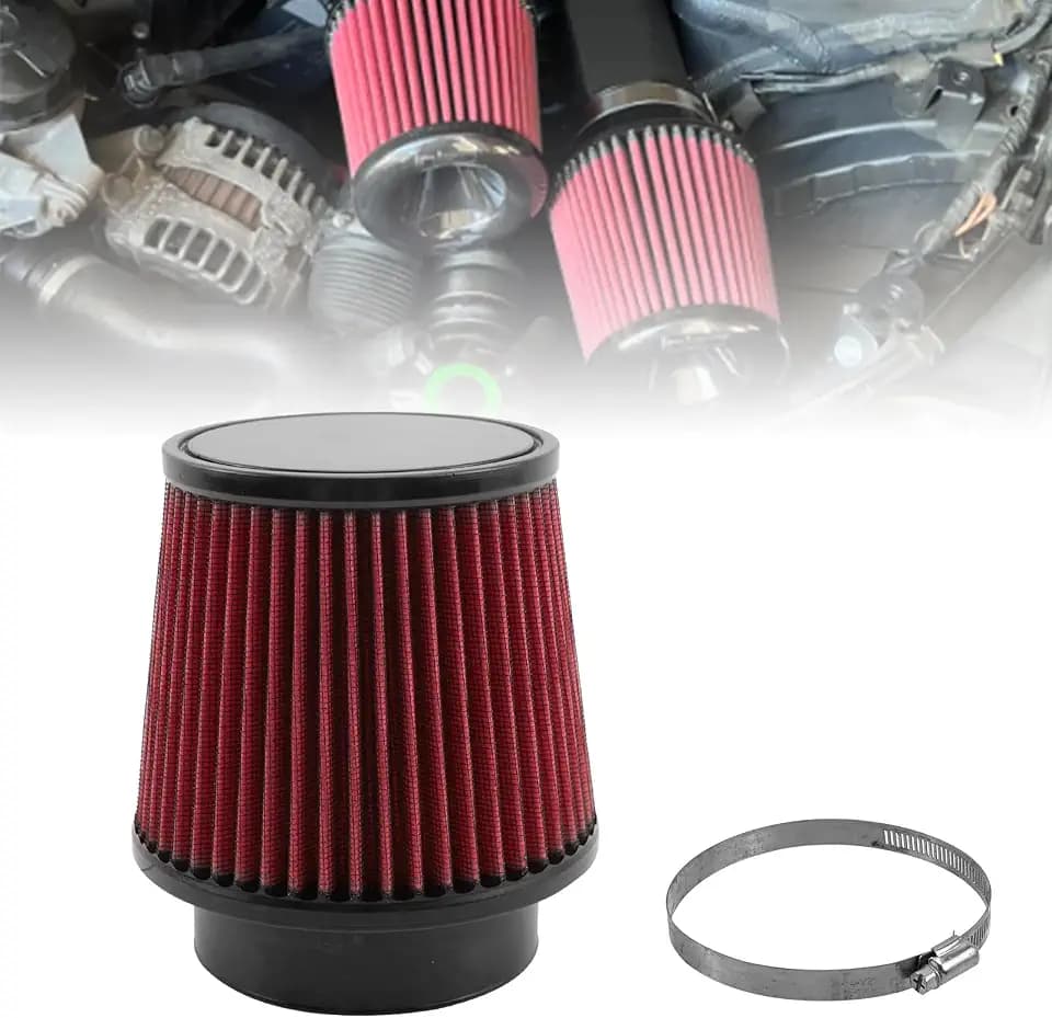 RYANSTAR RACING 102mm 4in Dry Cone Air Filter High Flow Red Washable