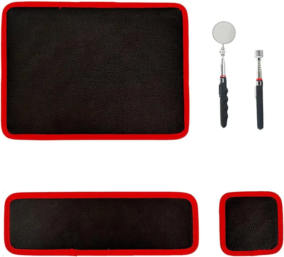 Magnetic Tool Mat Set, 3 Mats, 360° Inspection Mirror & 25 Lbs Pickup Tool