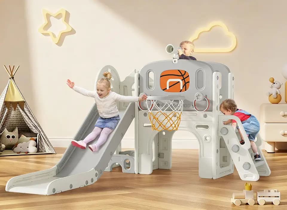 BIERUM 9 in 1 Toddler Slide, Kids Slide for Toddlers Age 1-3 Outdoor Indoor