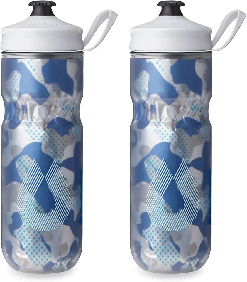 HydraPak Polar Sport Insulated Water Bottle 2-Pack (20oz, Contender Blue)