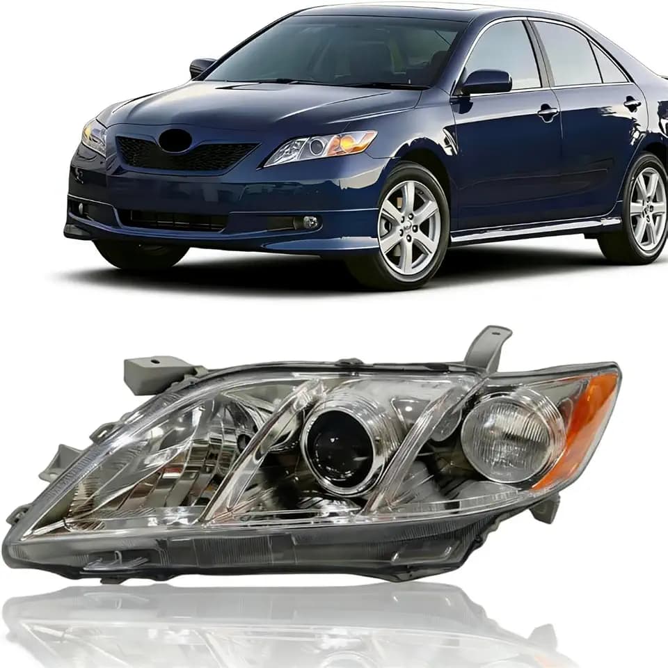 Headlight Fit for 2007-09 Camry white Headlight Headlamp (Left Driver) LH 81170-06202 AM-CM07A01L