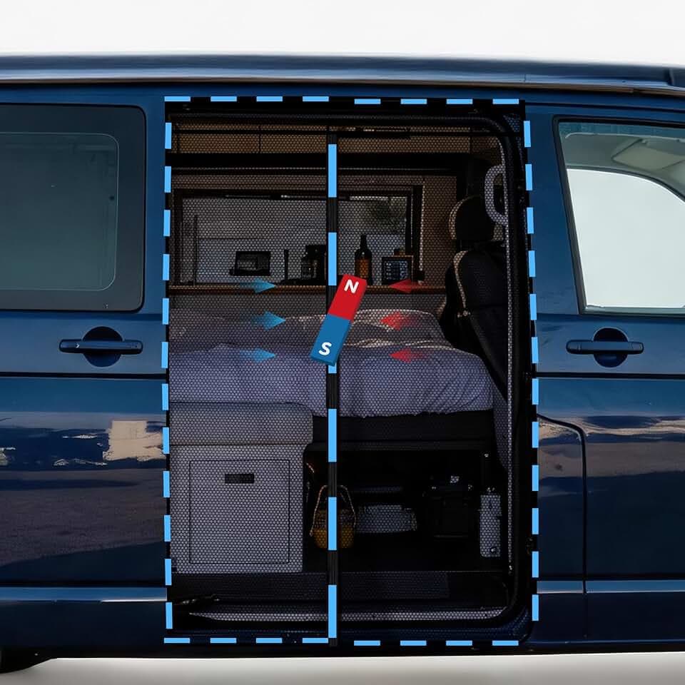 ZATOOTO Moskitonetz für VW T5 T6 Schiebetür, Magnetisch Fliegengitter,
