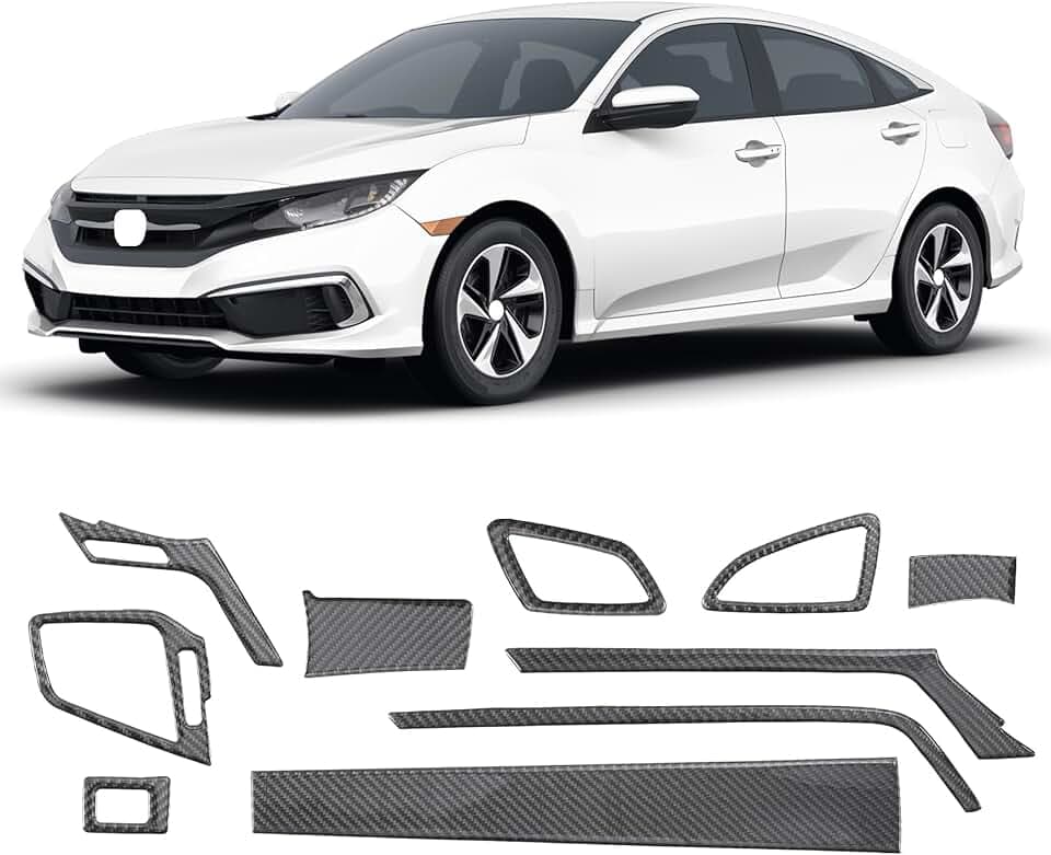 Real Carbon Fiber Interior Trim Kit for 2016-2021 10th Gen Honda Civic