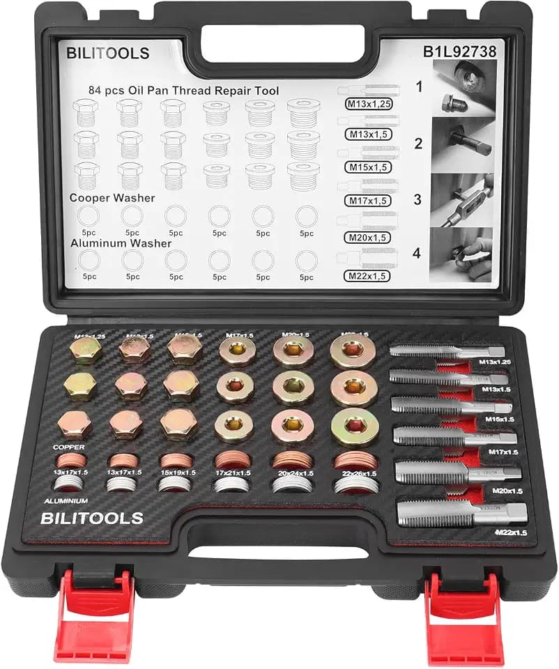 BILITOOLS 84-Piece Oil Drain Plug Repair Kit, M13 M15 M17 M20 M22