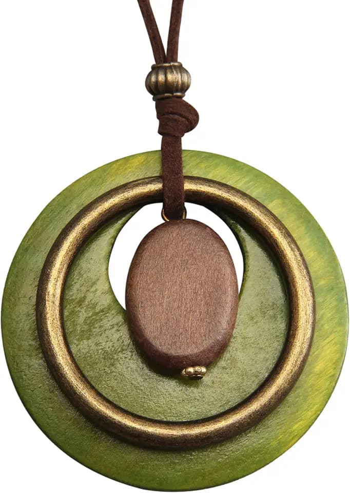Leather Necklace for Women Long Boho Necklace Bohemian Choker Vintage Necklace Braided Boho Jewelry with Adjustable Brown Leather Cord