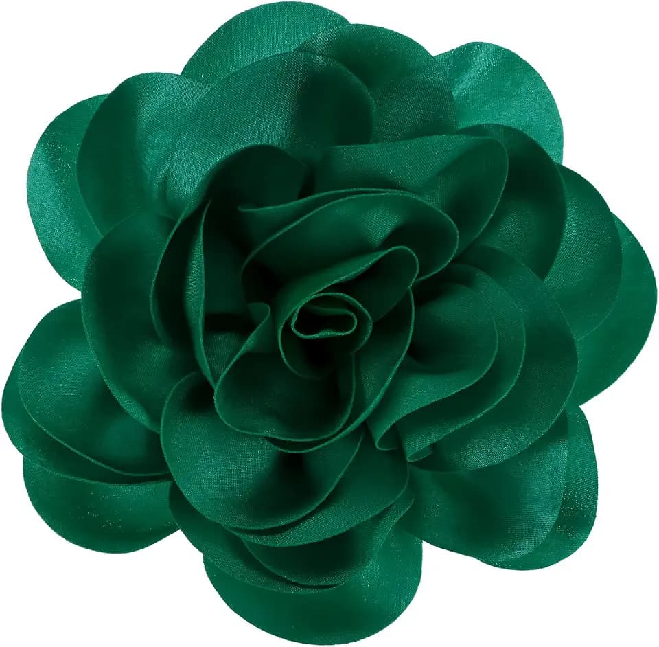 M METERXITY Extra Large Rose Flower Brooches, Lapel Pins Dainty Satin Fabric Big Camellia Oversized Brooch Pin for Women Wedding/Dance/Clothes/Accessories/Party
