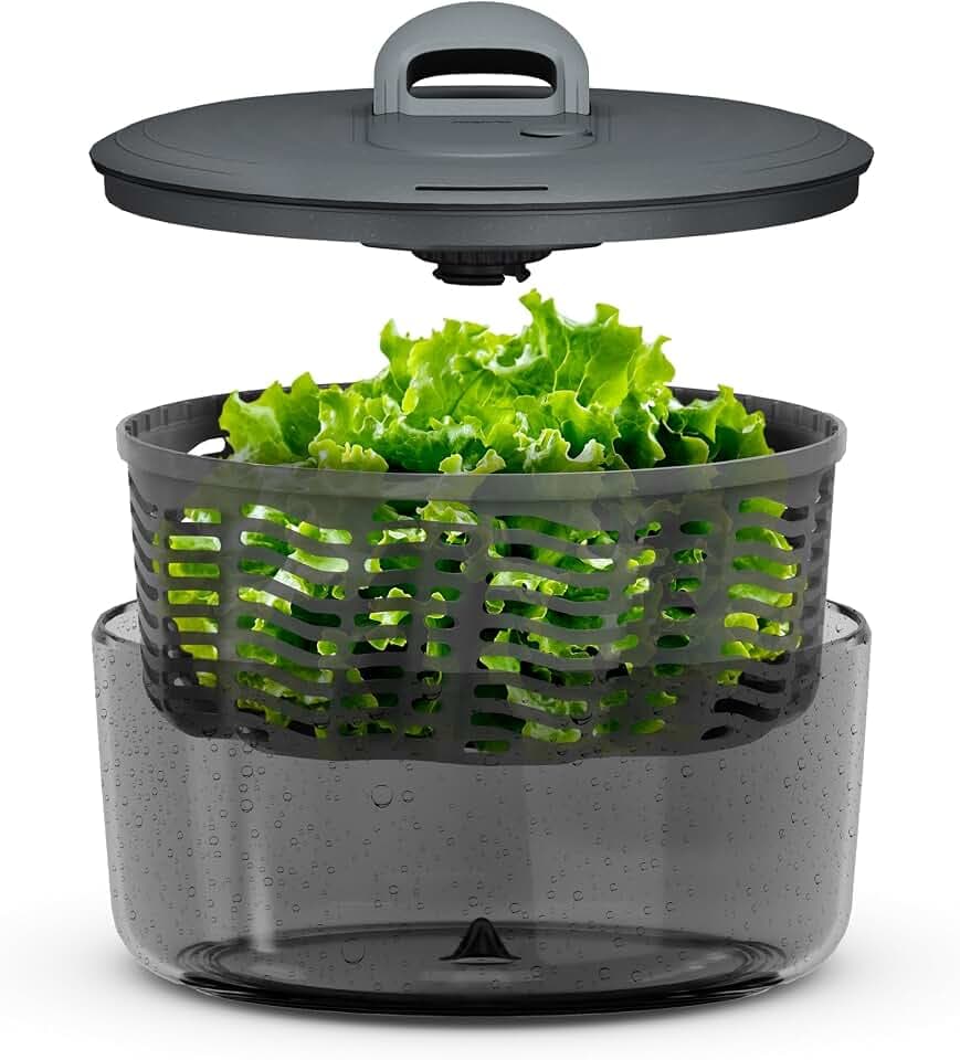Zyliss Easy Spin Salatschleuder Klein 3,5L, Seilzug und Stopptaste