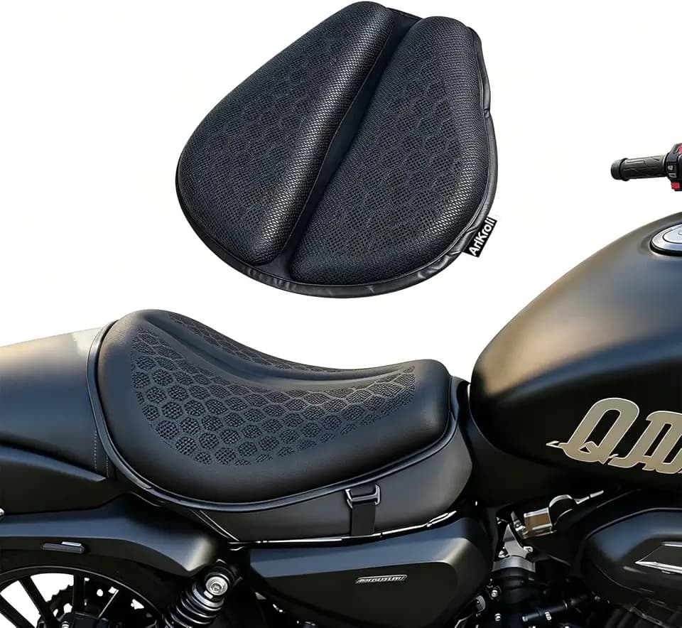 Motorcycle Seat Cushion Gel Pad Universal with 3D-Honeycomb Structure, Soft Gel Seat Pad for Motorcycle, Foldable & Anti-slip Protection, Breathable and Shock Absorption Comfortable for Long Rides