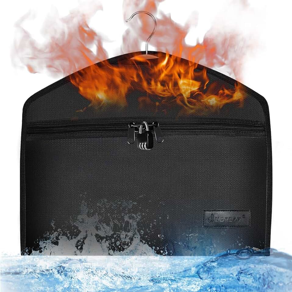 JUGREAT Fireproof Hanger Diversion Safe Bag With Lock, Hidden Storage for Valuables, Secret Under Clothes With Hidden Compartment to Hide Items for Home or Travel - 1 Pack