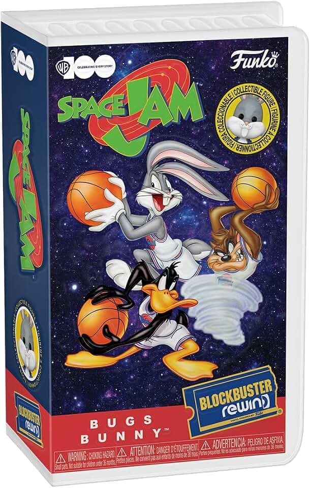 Funko Rewind: WB 100 - Space Jam, Bugs Bunny mit Chase (Stile können variieren)