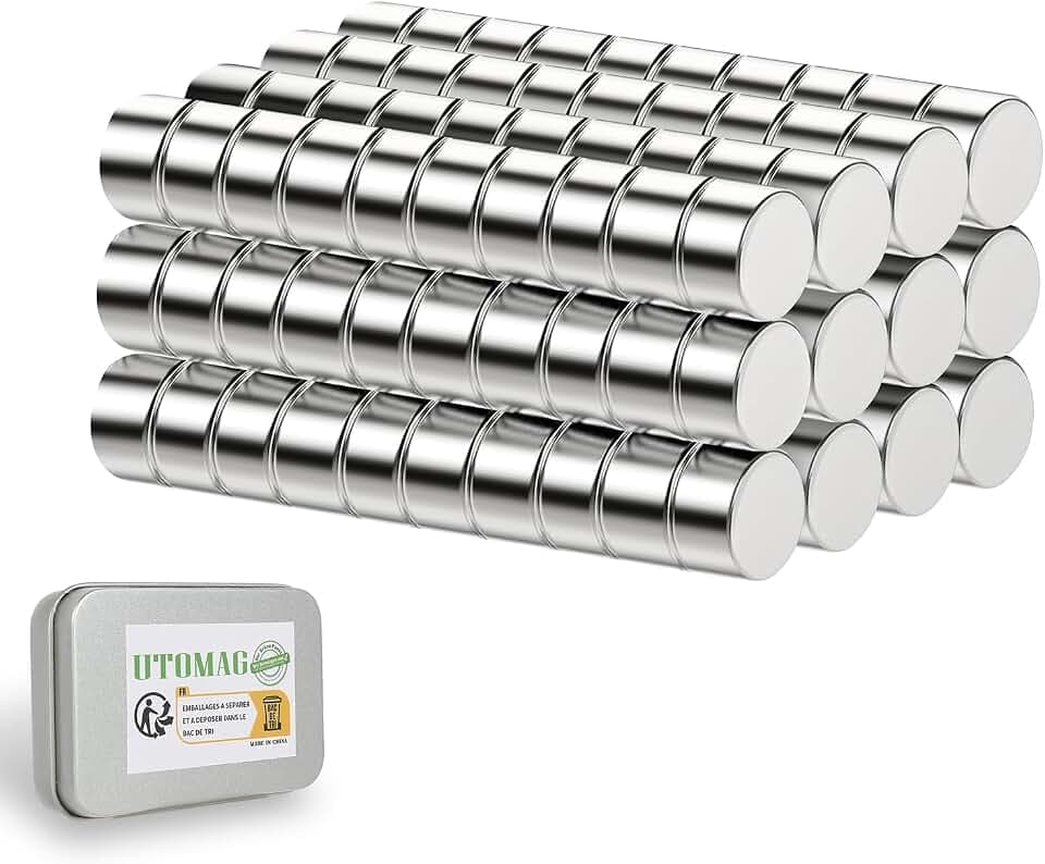 UTOMAG Neodym Magnete, 5 mm x 3 mm Ultra-Starke Mini Permanent Magneten, Runde Klein Magnets für Whiteboard, Pinnwand, Magnettafel, Kühlschrank, Tür, Karte (120 Stück)