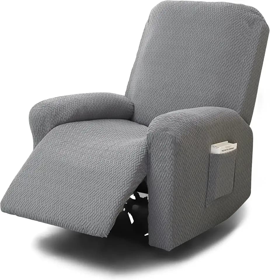 LIROPAU 4-teilige Recliner Sofabezug, Stretchhusse für Relaxsessel Komplett