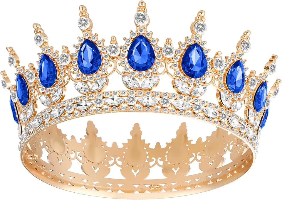 Crown for Women, Queen Crown Tiara for Birthday Wedding Party Decorations Blue