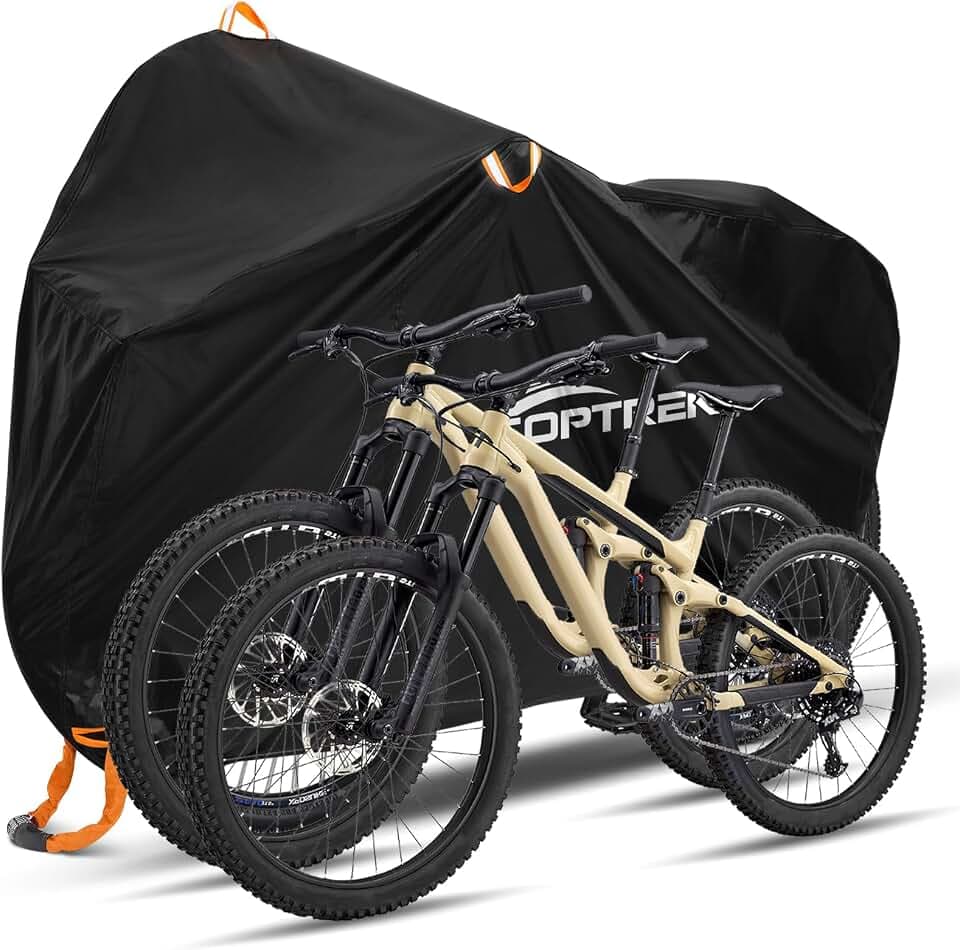 toptrek Fahrradabdeckung Wasserdicht 210D für 2 Fahrräder 210x110x95cm