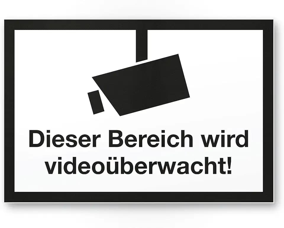 Bereich wird videoüberwacht Schild Hinweisschild Innen Außen Warnhinweis Videoüberwachung Einbruchschutz Hinweis Prävention von Einbrüchen - Abschreckung