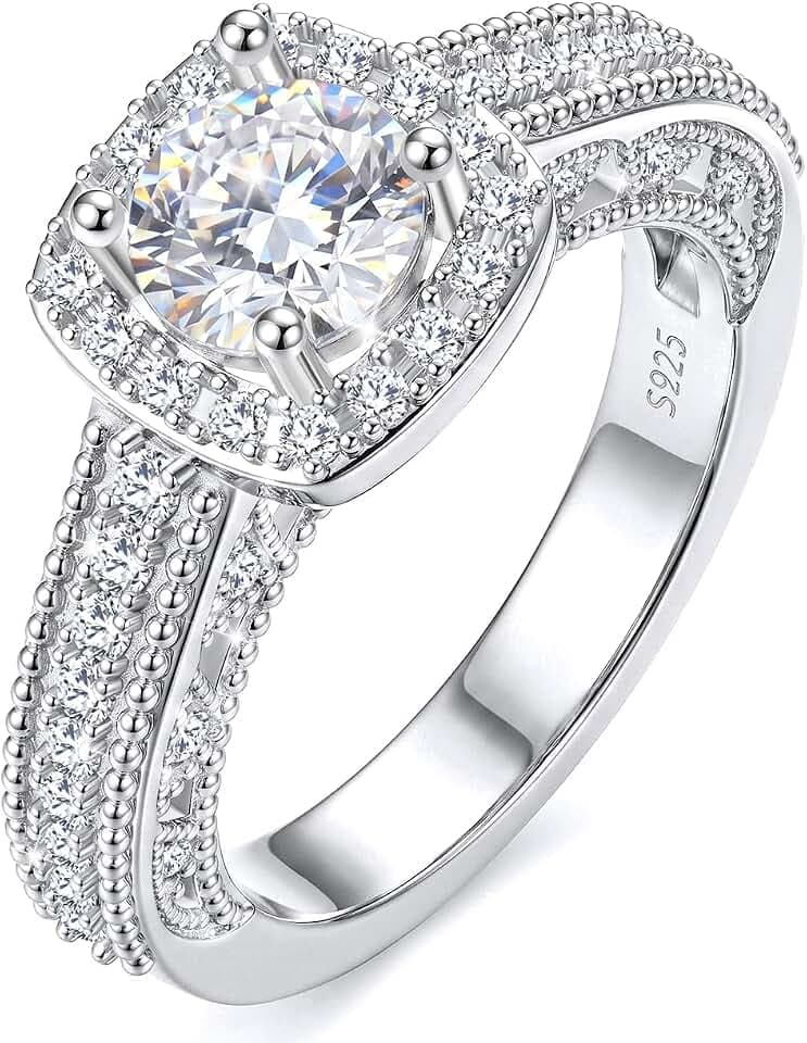 1 Karat Moissanit Ring für Damen Engagement Verlobungsring