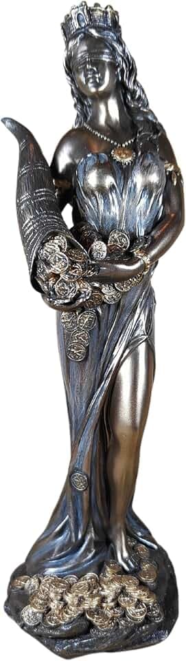 DRW Göttin des Glücks, Kunstharz, Bronze, 6 x 7 x 20 cm