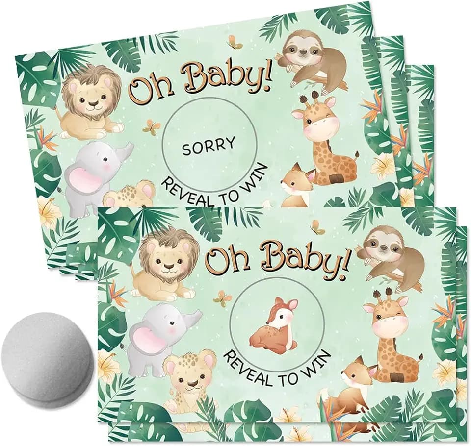 Funny Oh Baby Scratch off Game Cards for Birthday Baby Shower Part