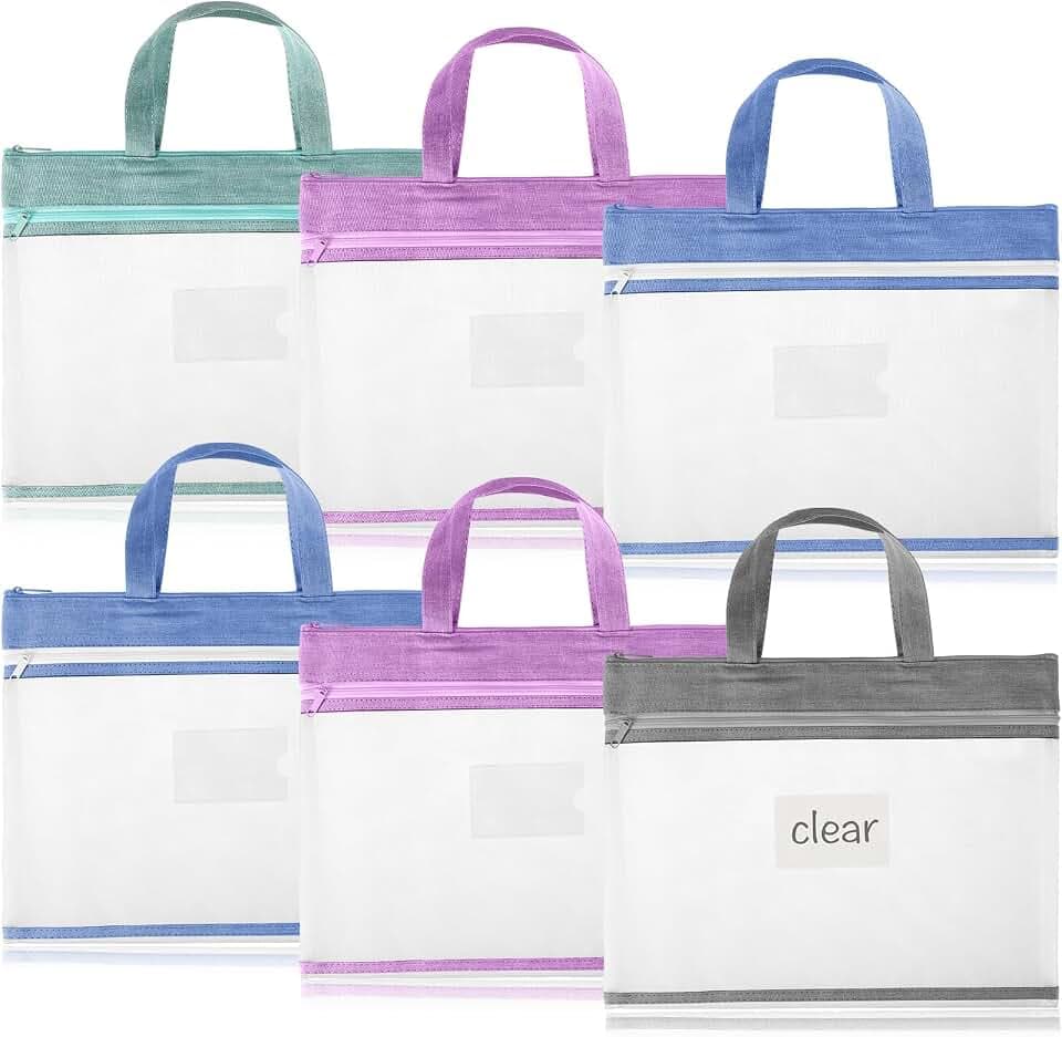 Zhehao 6 Pcs Project Bags for Quilting, Book Pouch Bags 14 x 11 Inch