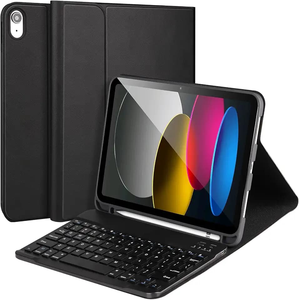 AHYWTAN for iPad 11/10th Generation Case with Keyboard,Black